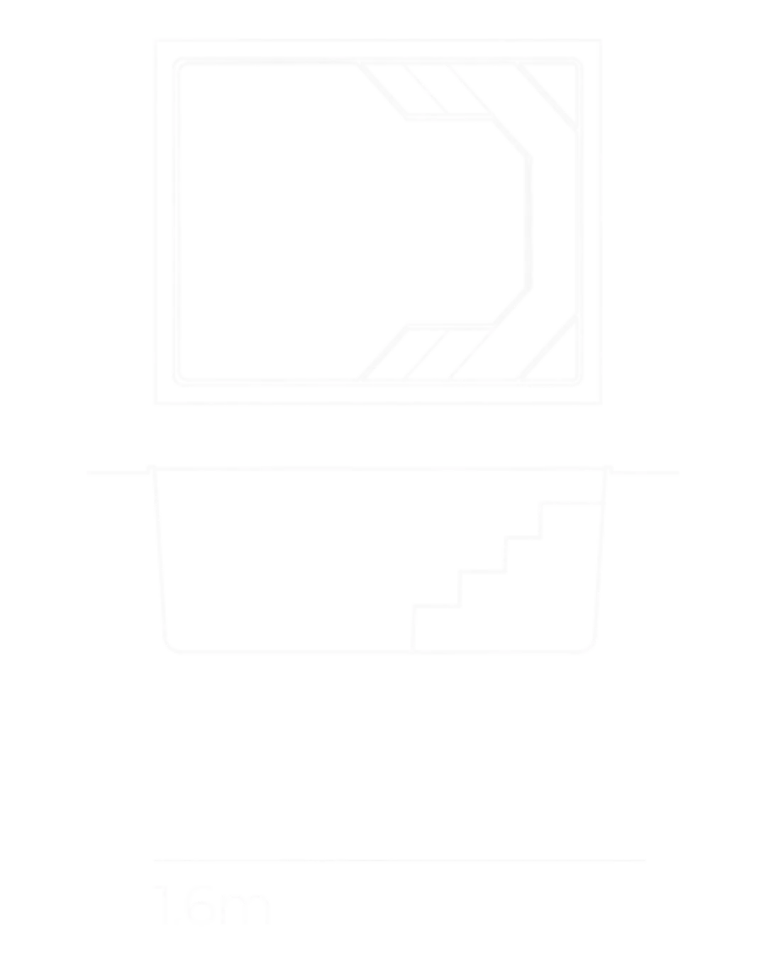 Plunge 4m pool shape diagram