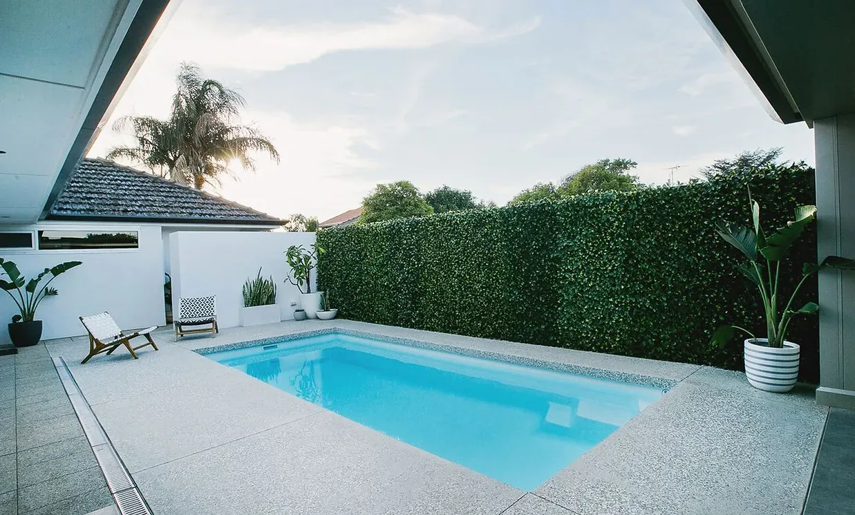 Entertainer 6.4m fibreglass pool by Aquatime Pools