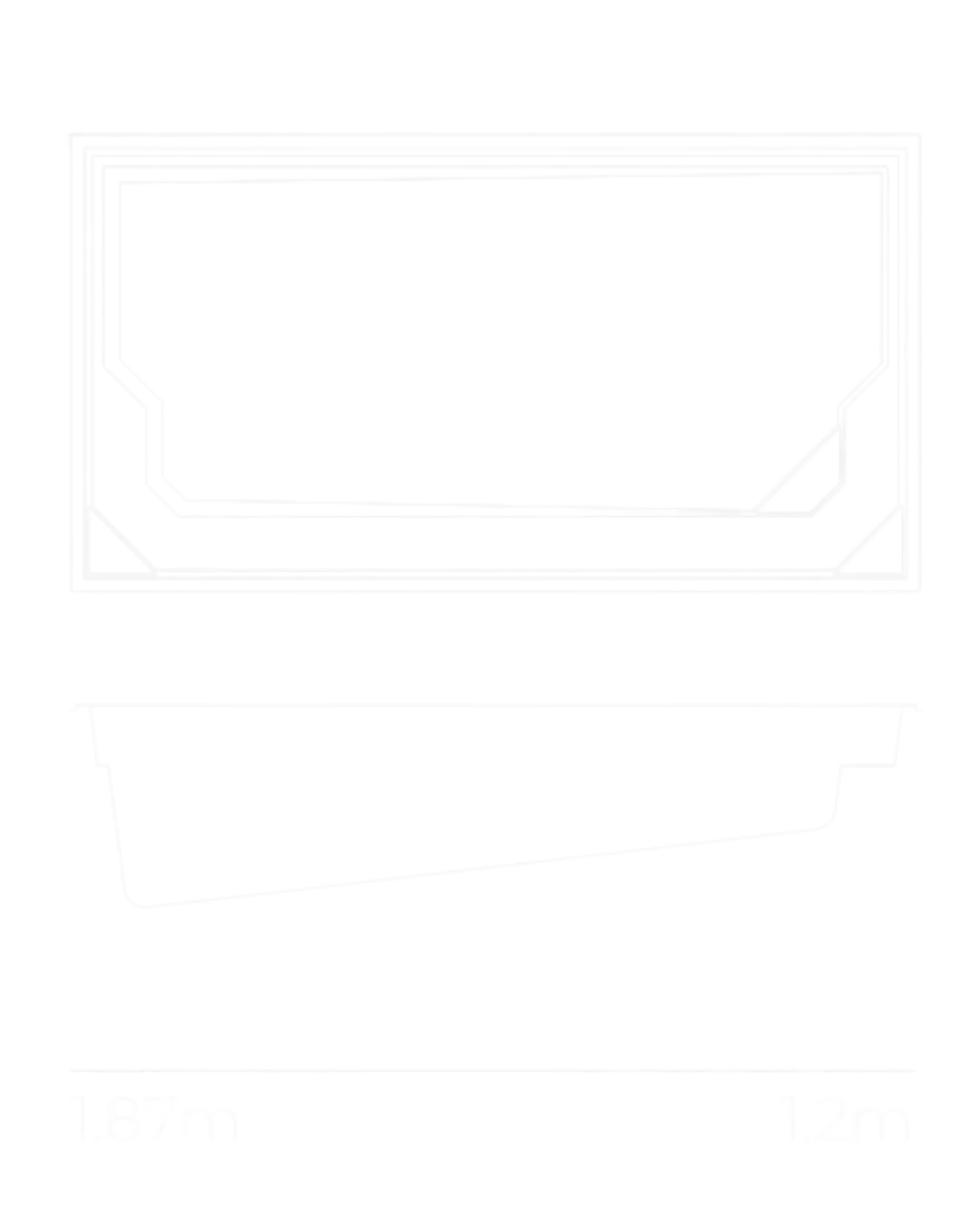 Diamond 8.4m pool shape diagram