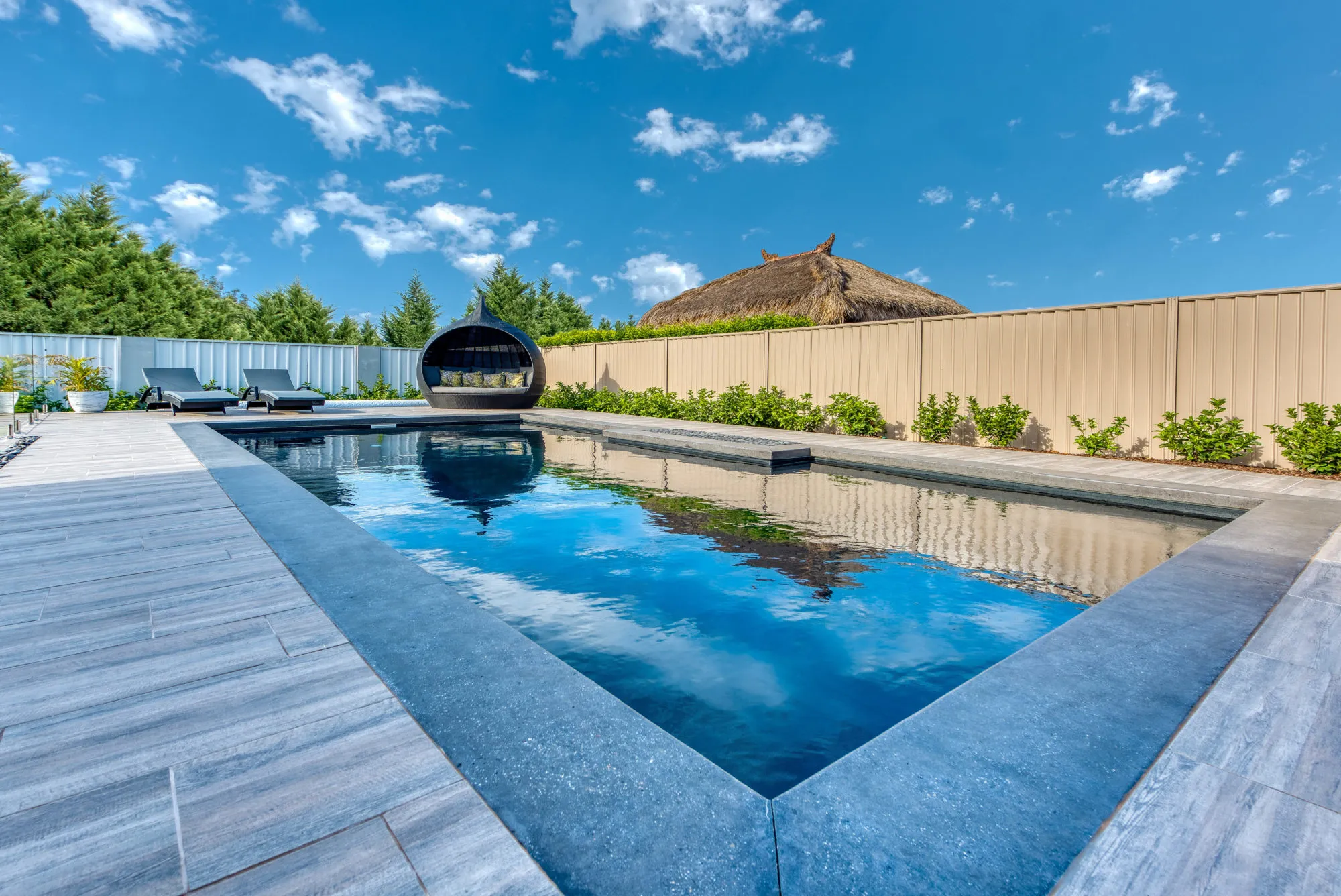 8.5m Century Serenity pool in Dark Charcoal Shimmer