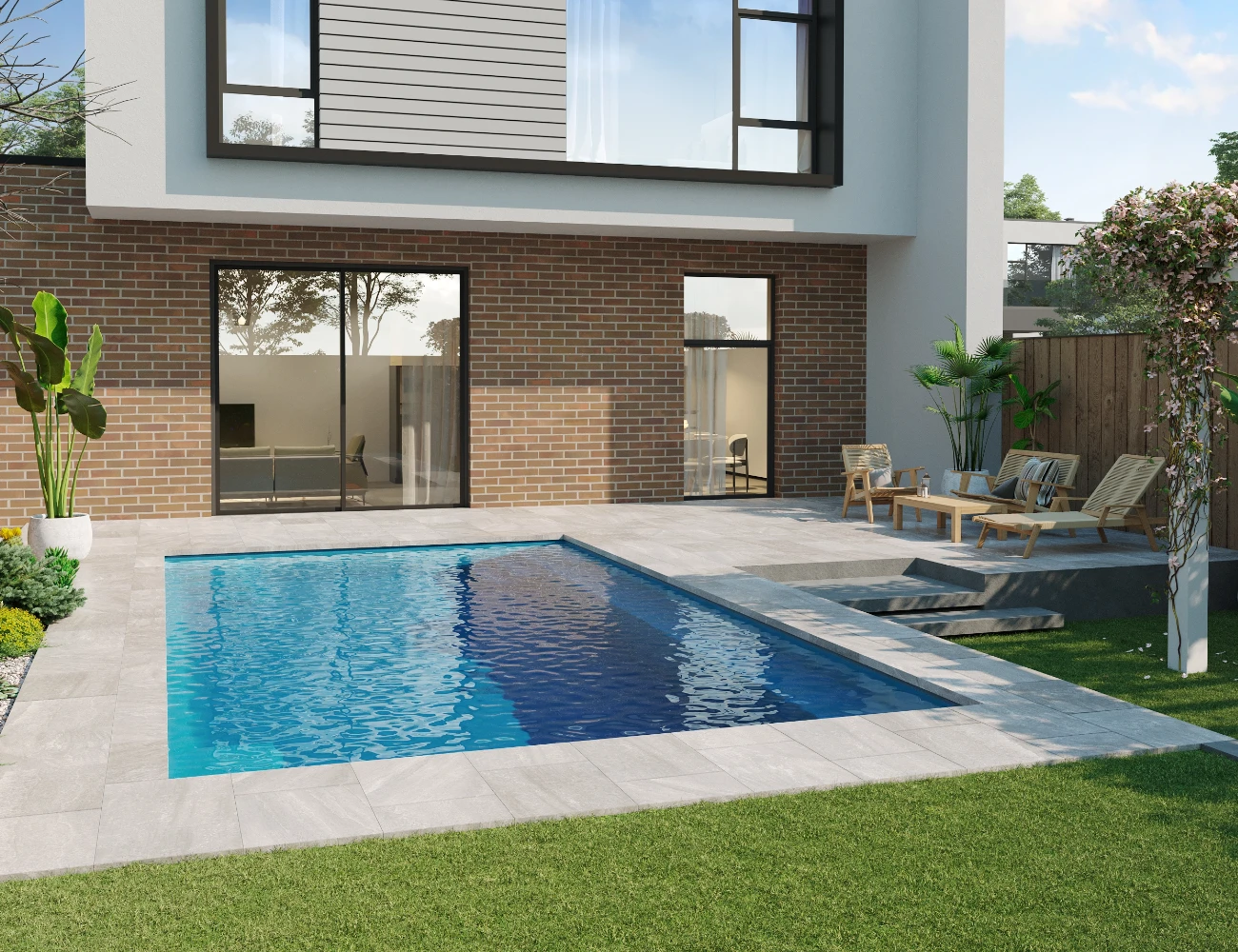 De Luxe pool in Mediterranean colour