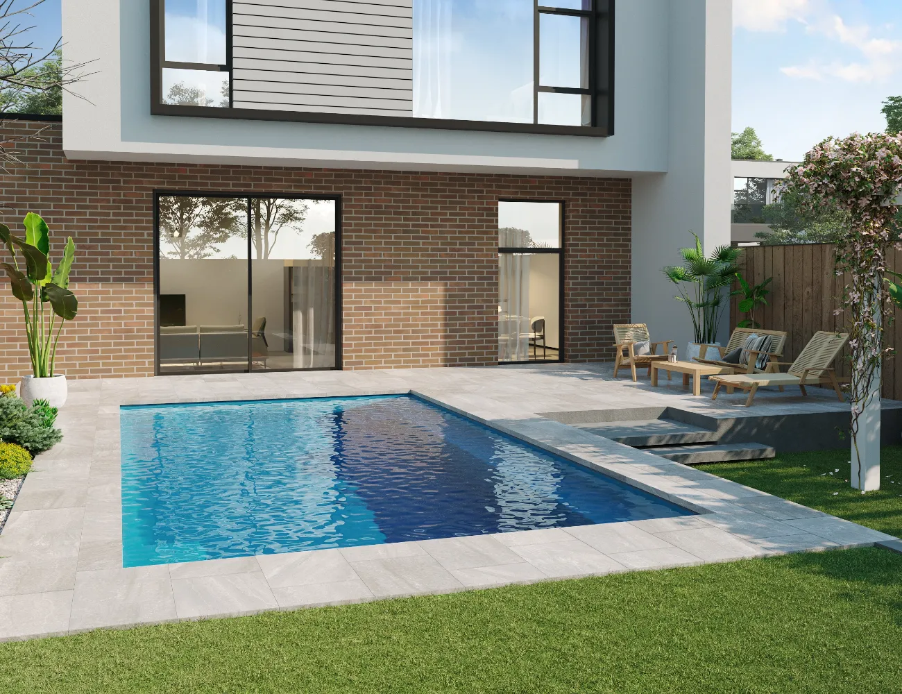 De Luxe 10.0m fibreglass pool by Aquatime Pools