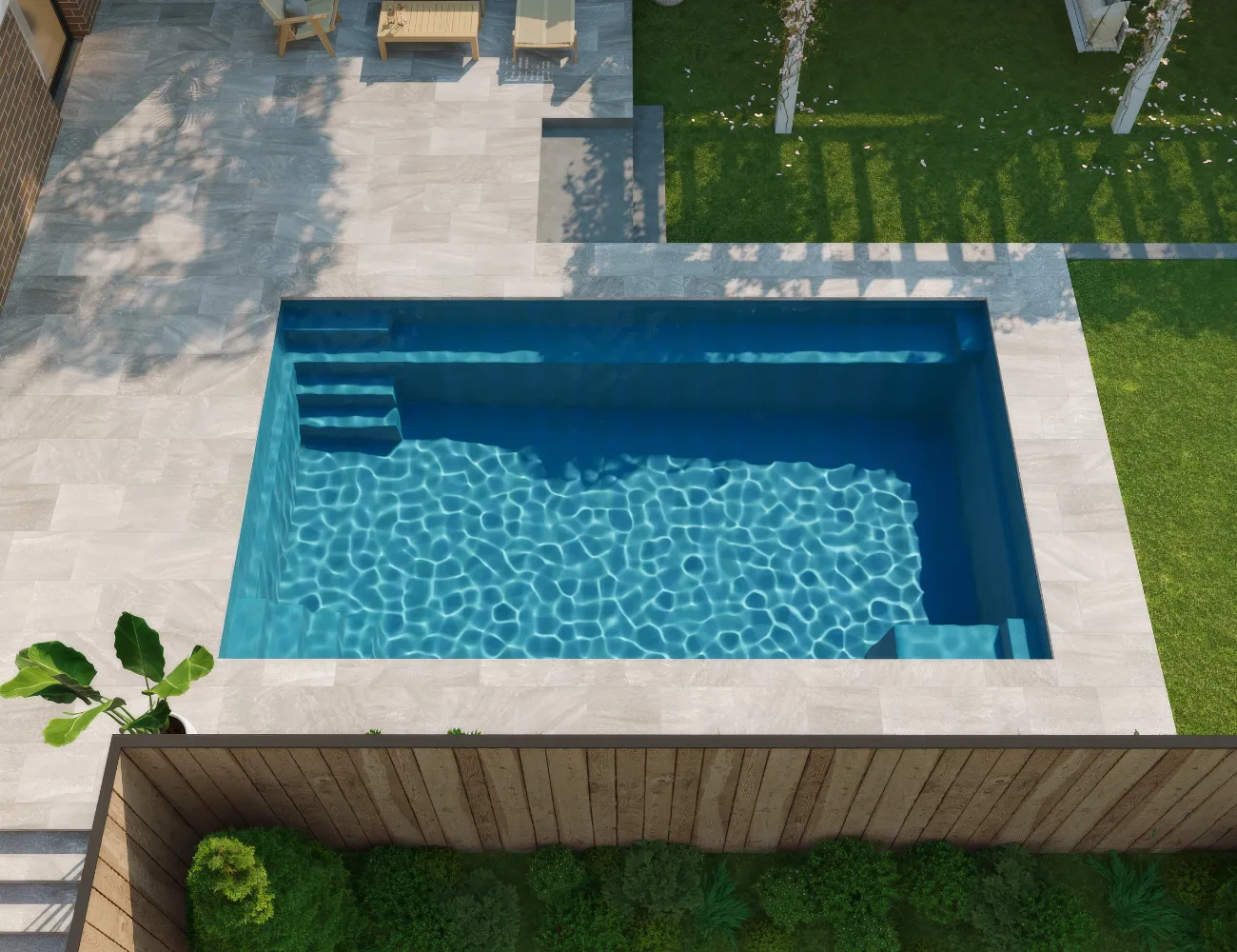 De Luxe 7.0m fibreglass pool by Aquatime Pools