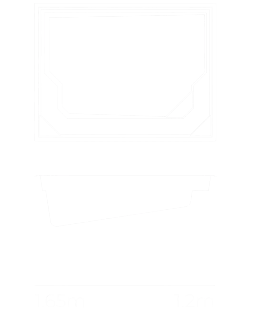 Diamond 6m pool shape diagram