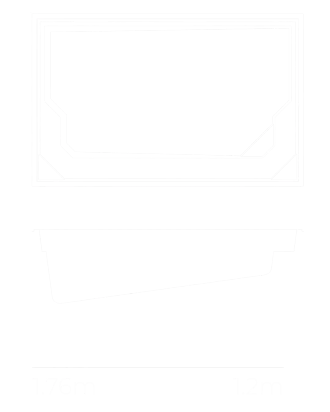 Diamond 7.2m pool shape diagram