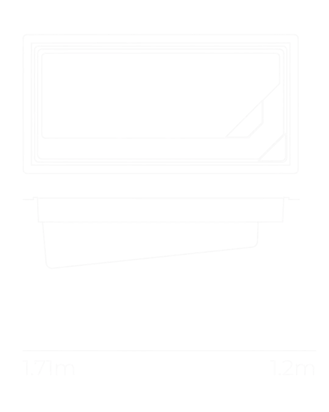 Emerald 6m pool shape diagram