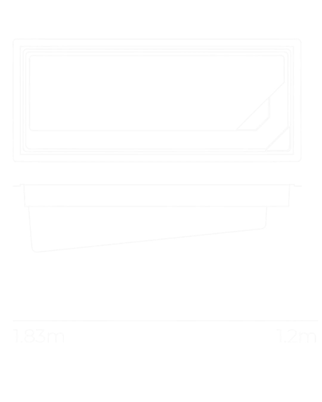 Emerald 7.2m pool shape diagram