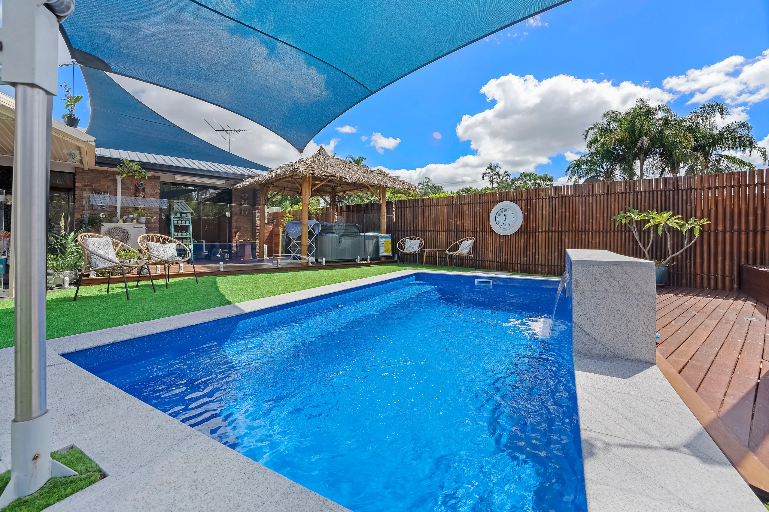 Entertainer 5.9m fibreglass pool by Aquatime Pools