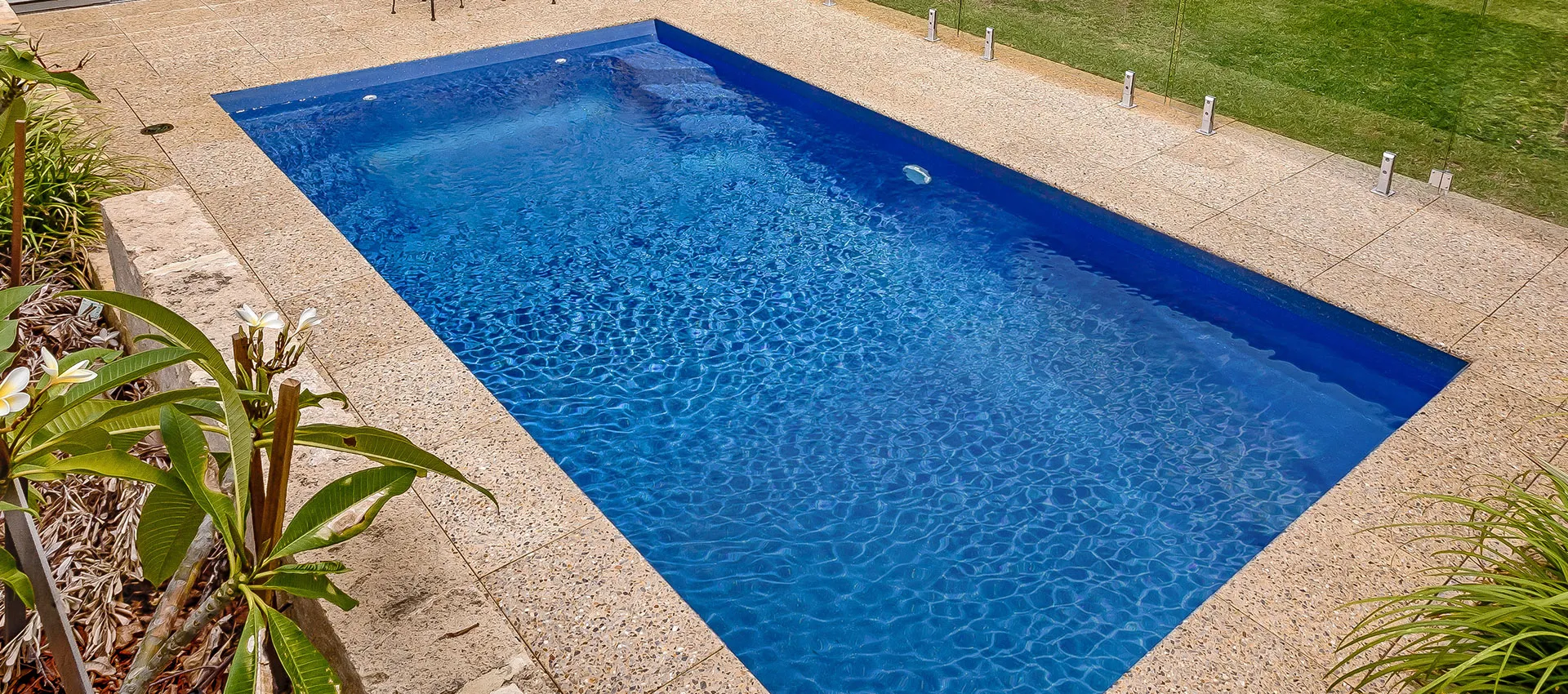 President 9.4m fibreglass pool by Aquatime Pools