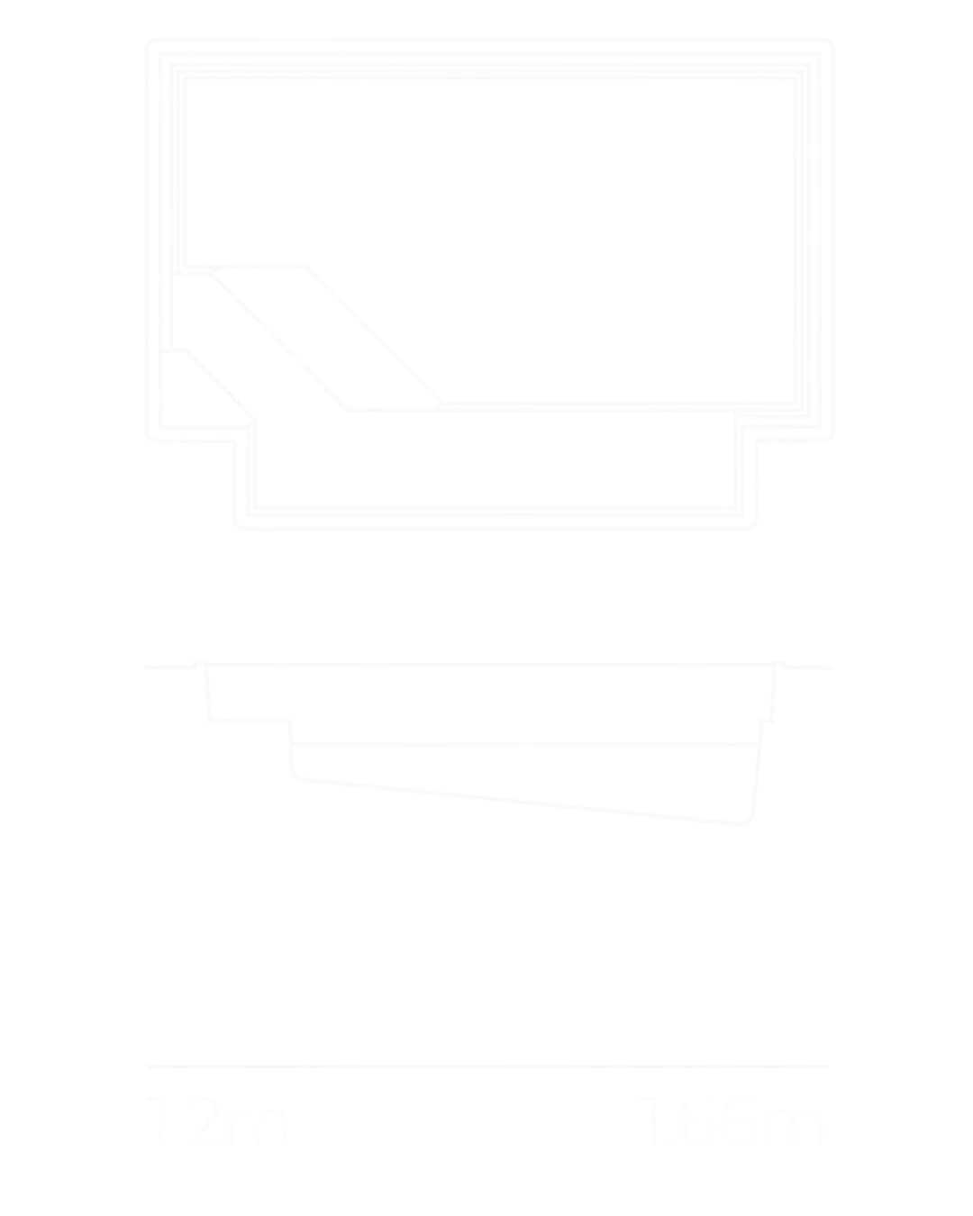 Sapphire 6m pool shape diagram