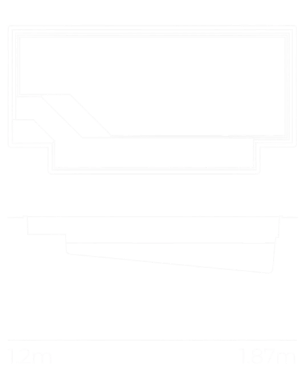 Sapphire 8.4m pool shape diagram