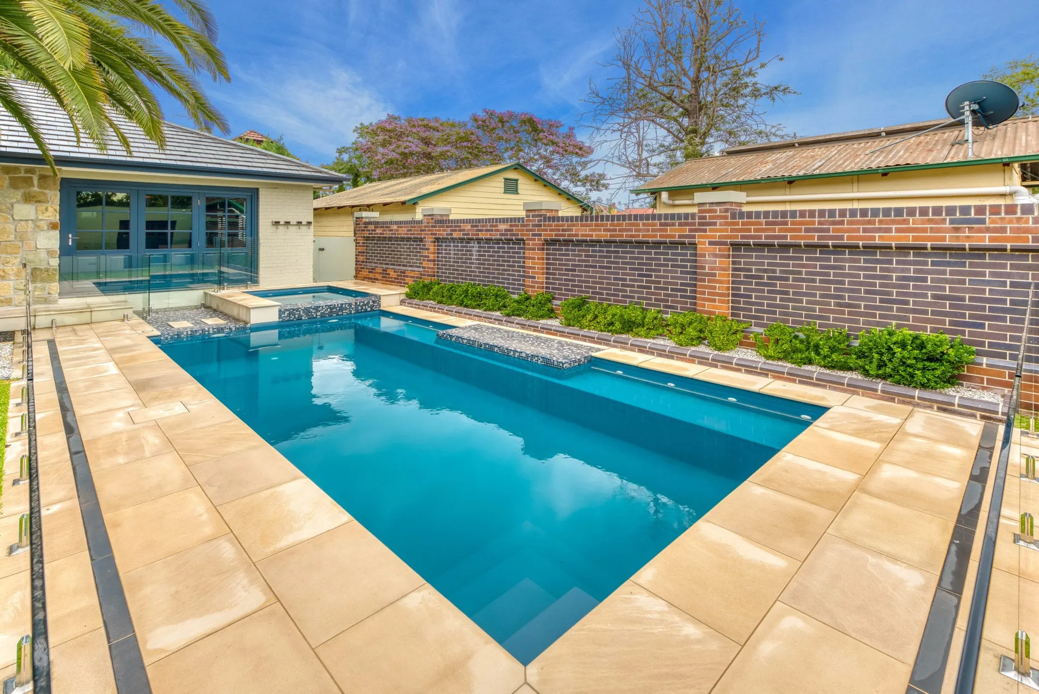 Serenity 7.5m fibreglass pool by Aquatime Pools